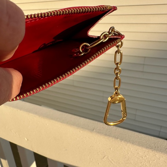 Louis Vuitton coin purse pochette cles red vernis